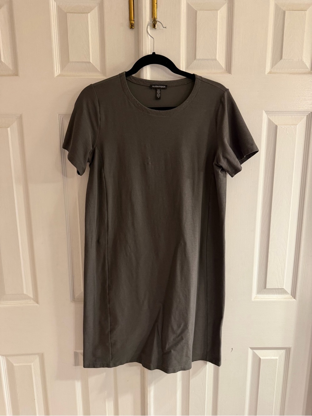 Eileen Fisher Washable Stretch Crepe Jewel Neck Dress